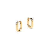 The must-have huggies for every season. The Bella Mini Rectangular Gold Earrings are the smaller version of our best selling Bella chunky rectanguler hoops.