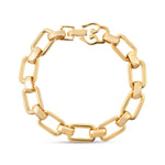 The Daphne Gold Bracelet is a true statement piece featuring a chunky link chain 