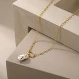 Daphne Gold Paperclip Chain Necklace With Barnacle Pendant - Amadeus