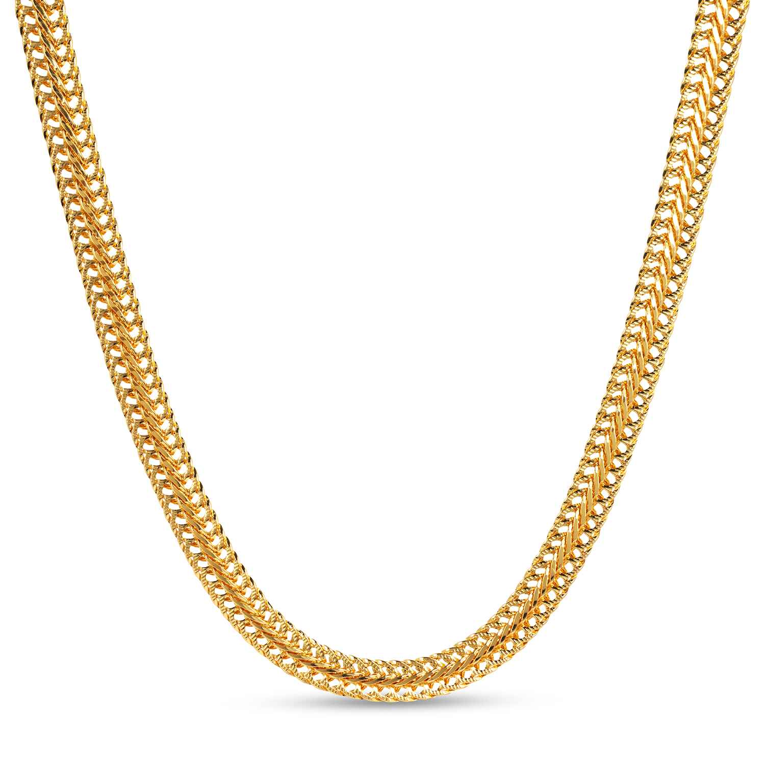The vintage inspired Anna Snake Chain Gold Necklace is a modern classic that sits flat on the neck and is the ideal for layering.