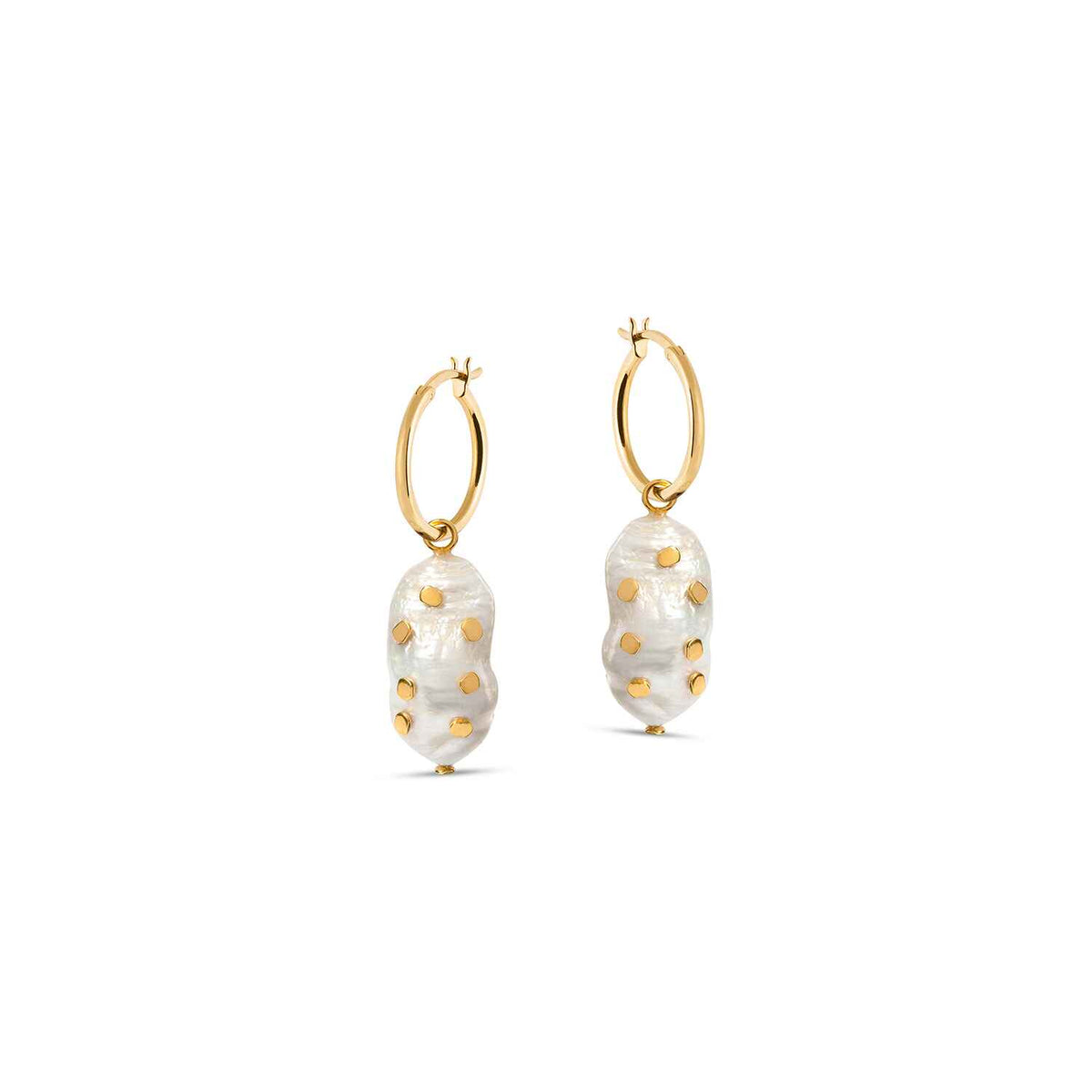 Venus Hoop Earrings large Keshi Pearl Barnacles