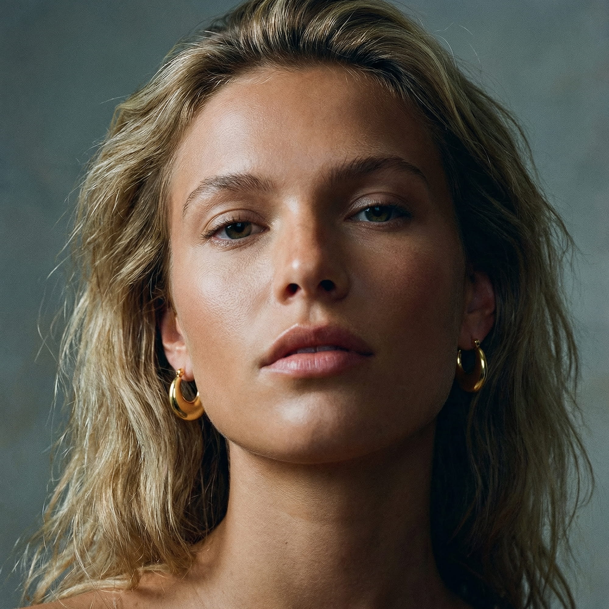 Lola Flat Moon Hoop Earrings - Amadeus