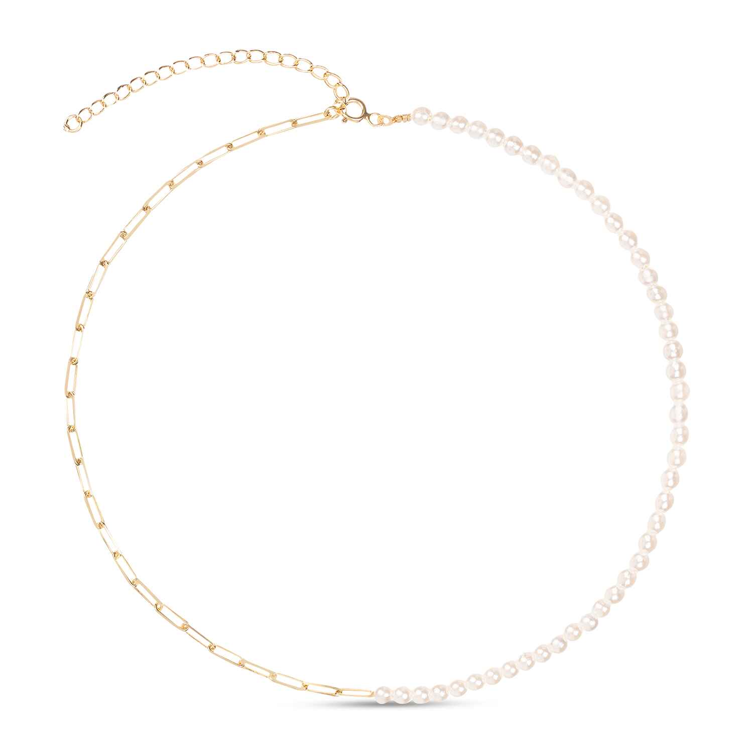 Laura Mixed Gold Chain & Pearl Necklace