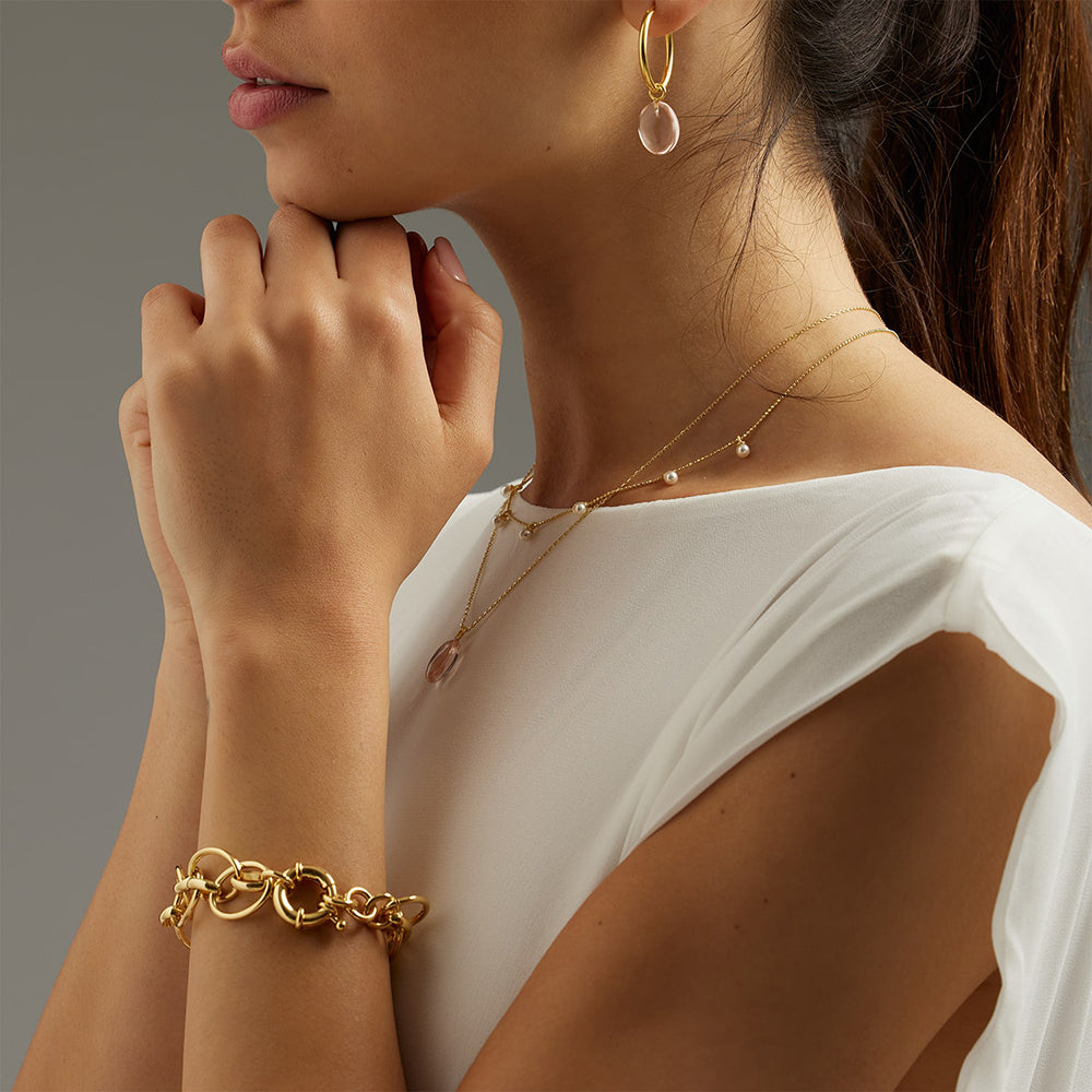 Quite possibly the greatest bracelet around, this handmade gold chain bracelet is a statement maker! Ideal to wear everyday and fully size adjustable, you can customize this bracelet by adding charms to the clasp.